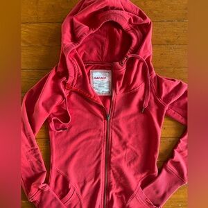 Garage Red Zip Up Hoodie | extra small | Y2K Fitted Sweatshirt | Casual Basic